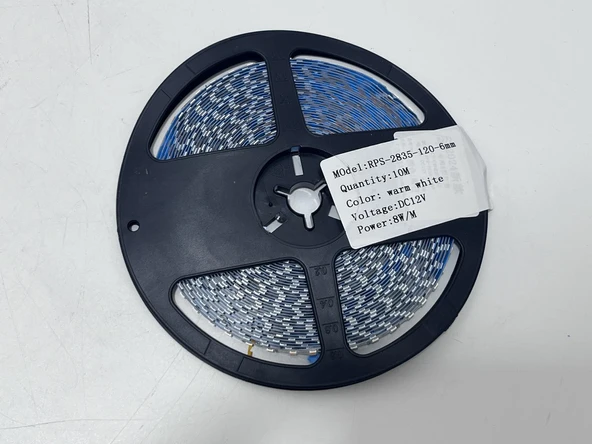 Rps-2835-120-6mm Yapışkanlı Şerit Led 10 Metre Sıcak Beyaz (120 Led/m - 12V) - Resim 3