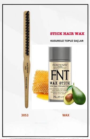 Fontenay Profesyonel Topuz Fırçası 3053 & Hair Stick Wax 75 Gr
