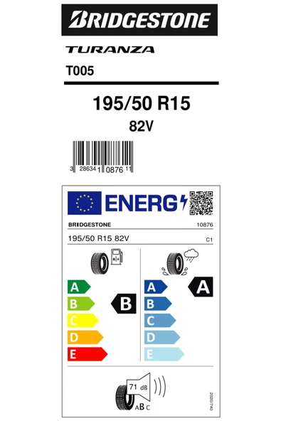 195/50R15 82V TURANZA T005 OTO YAZ LASTİĞİ (ÜRETİM YILI:2025) - 2