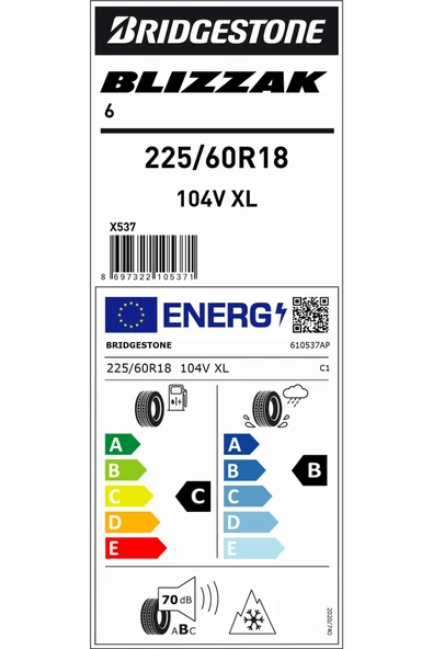 225/60R18 104V M+S SFM BLIZZAK LM005 (4x4-SUV) KIŞ LASTİĞİ (ÜRETİM YILI:2025) - 2