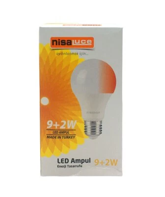 NİSALUCE EAMP-074/BK 9+2W E27 BEYAZ-KIRMIZI LED AMPUL (2818) ürün görseli 1