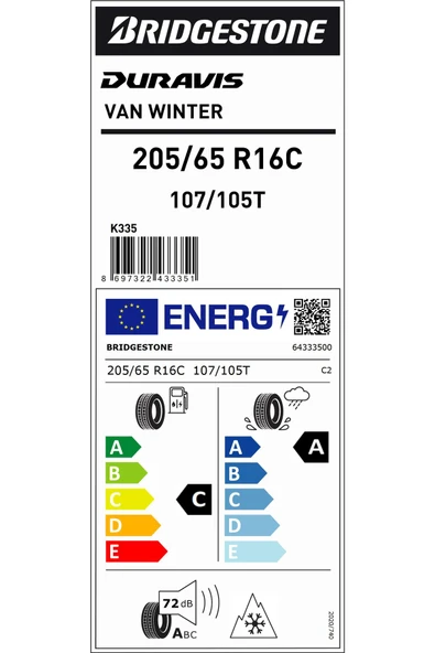 205/65R16C 107/105T 8PR,TL M+S SFM DURAVIS VAN WINTER EV HAFİF TİCARİ KIŞ LASTİĞİ (ÜRETİM YILI:2025)