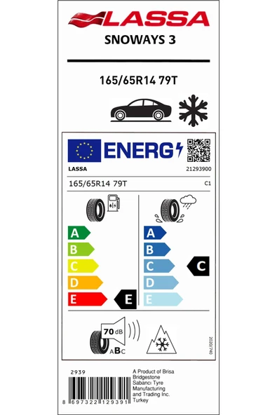 165/65R14 79T M+S SFM SNOWAYS 2 PLUS OTO KIŞ LASTİĞİ (ÜRETİM YILI:2025)