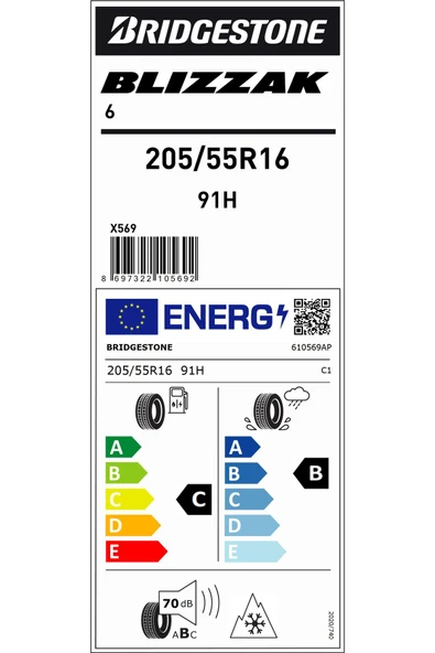 205/55R16 91H M+S SFM BLIZZAK 6 EV OTO KIŞ LASTİĞİ (ÜRETİM YILI:2025) - 2