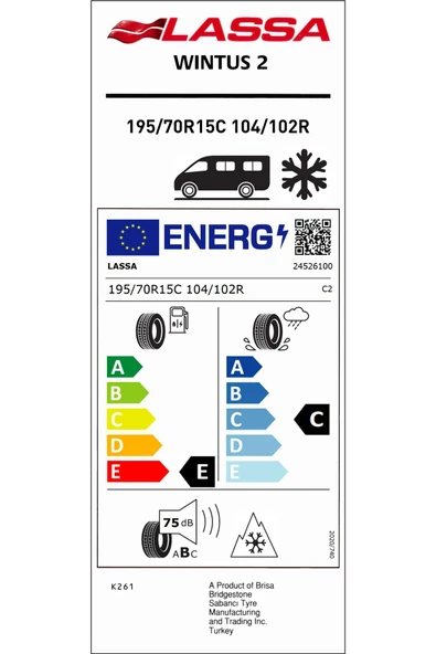 195/70R15C 104/102R 8PR,TL M+S SFM WINTUS 2 HAFİF TİCARİ KIŞ LASTİĞİ (ÜRETİM YILI:2025) - 2