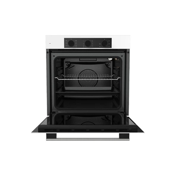 Ferre Yeni Seri Flowart Beyaz Cam Ankastre Set (QBL62CB + CS206-FA + D087) - Resim 5