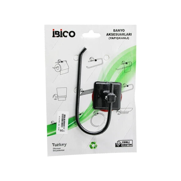 SİYAH   METAL   AÇIK WC  KAĞITLIK  YAPIŞKANLI MONTAJ  BNY-708 (2818) ürün görseli 1