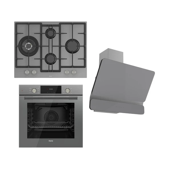 Ferre Flowart Serisi Gri Set (ED078+ QMS63CPR +D082 ) ürün görseli 1