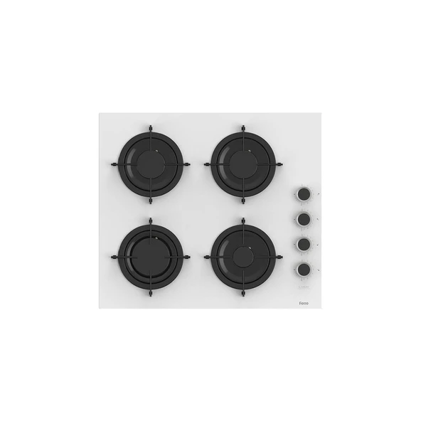 Ferre Flowart Serisi Beyaz Set (CS206-FA + QBL63CB +D078) - Emaye Izgara - Resim 2