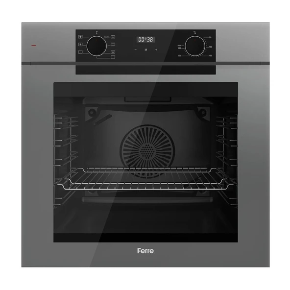 Ferre Fryart-Sılentart Serisi Gri Set (SS038 + QEP63CPR +D082-SA) - Döküm Izgara / 75 cm Ocak - Resim 3