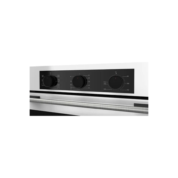 Ferre Yeni Seri Flowart Beyaz Cam Ankastre Set (QBL62CB + CS206-FA + D087) - Resim 6