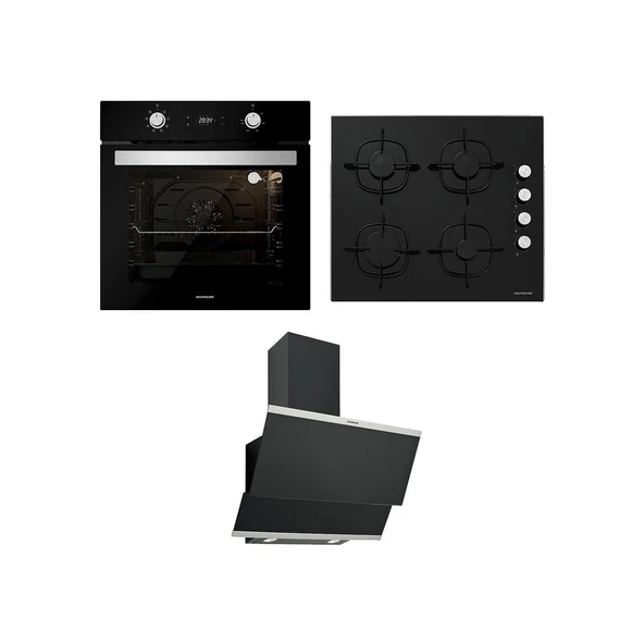 Silverline Ankastre Set; BO6504B01 Fırın, CS5335B01 Cam Ocak, Classy 60CM Davlumbaz ürün görseli 1