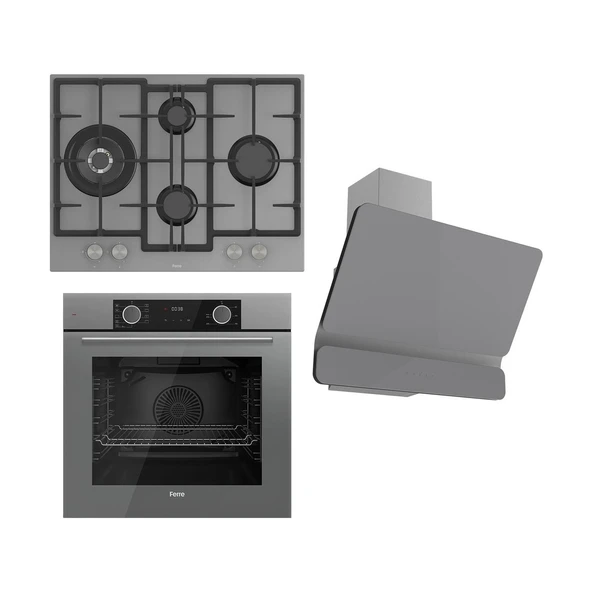 Ferre Fryart Serisi Airfry Pişirme Gri Set (ED078 + XE63CPR +D082 ) ürün görseli 1