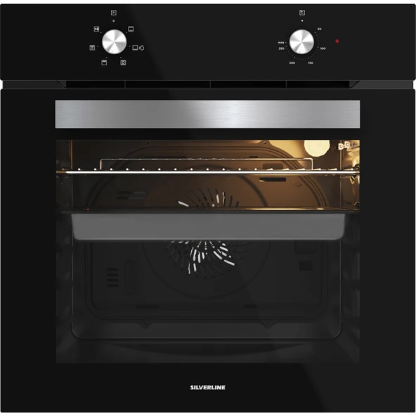 Silverline 3420 Classy - CS5335B01 - BO65E1B01 Siyah Cam Ankastre Set - Resim 4