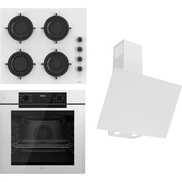 Ferre Steamart-Fryart-Sılentart Serisi Beyaz Set (CS206-FA + QEP63CB +D078-SA) - Emaye Izgara ürün görseli