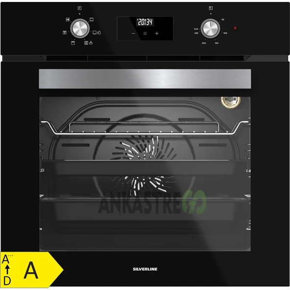 Silverline BO6502B02 - CS5343B01 Siyah Cam Ankastre Set - Resim 3