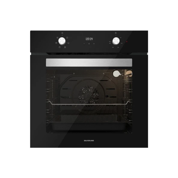 Silverline Siyah Ankastre Set :soho Siyah 60 cm Cam Davlumbaz , CS5335B01 Siyah Ankastre Cam Ocak , B06502B01 Siyah Ankastre Fırın - Resim 2