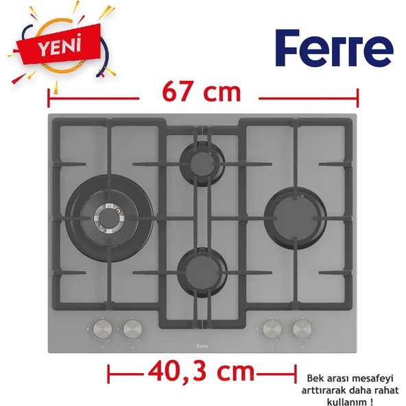 Ferre Flowart Serisi Gri Set (ED078+ QMS63CPR +D082 ) - Resim 3