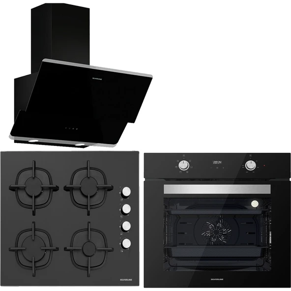 Silverline BO6502B02 - CS5343B01 - 3490 Oslo Siyah Ankastre Set ürün görseli 1