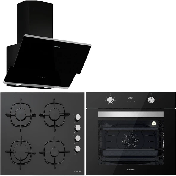 Silverline BO6502B02 - CS5335B01 - 3490 Oslo Siyah Ankastre Set ürün görseli 1