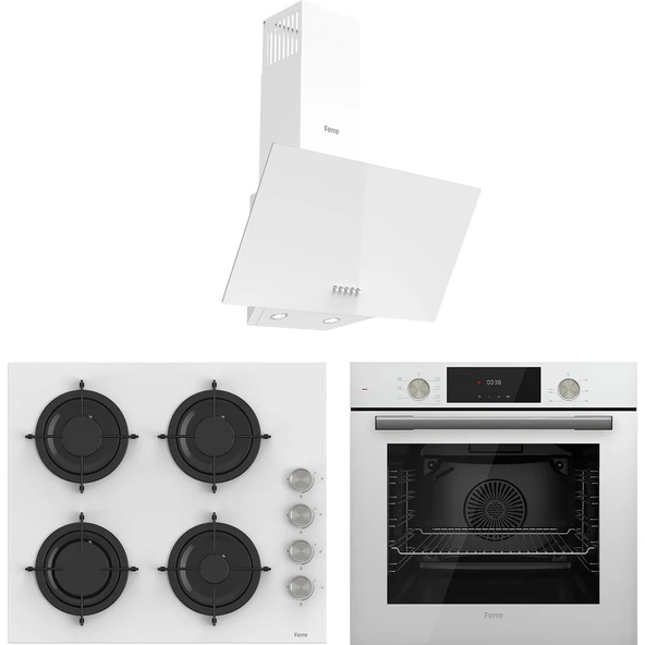 Ferre White Duplin Ankastre Set( D087+CS206+QMS63CB ) ürün görseli 1