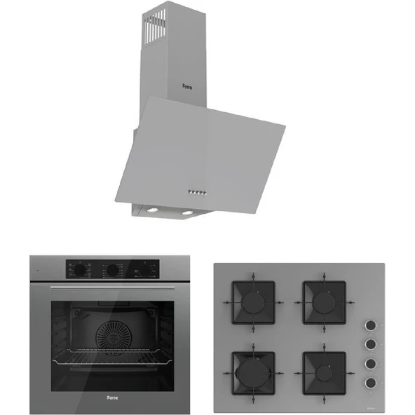 Ferre Flowart Serisi (QBL62CPR-SS208-D088) Ankastre Set ürün görseli 1