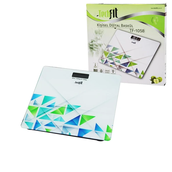 DESENLİ CAM TEMPERLİ DİJİTAL BASKÜL TERAZİ 180KG/100GRLCD EKRAN - SENSÖR (2818) ürün görseli 1