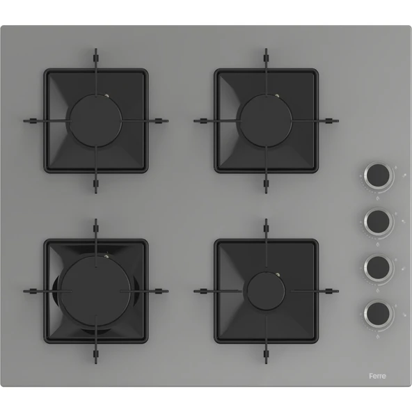 Ferre Elegant Line Gri Cam Ankastre Set ( QBL62CPR-SS208-D065 ) - Resim 3