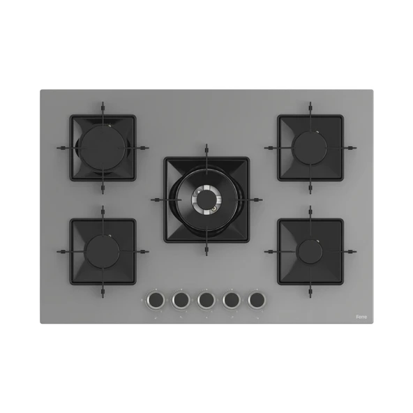 Ferre Ss Serisi Gri 5 Gözlü Ankastre Set ( QBL62CPR-SS038-D082 ) - Resim 2