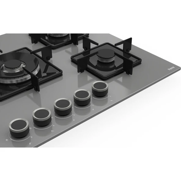 Ferre Ss Serisi Gri 5 Gözlü Ankastre Set ( QBL62CPR-SS038-D065 ) - Resim 5