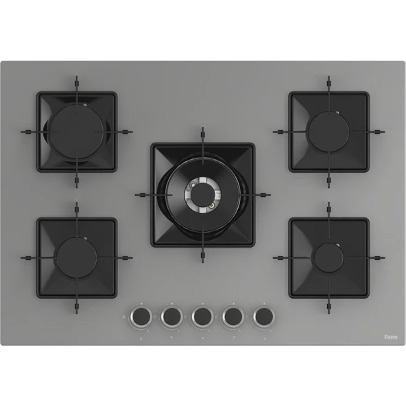 Ferre Ss Serisi Gri 5 Gözlü Ankastre Set ( QBL62CPR-SS038-D079 ) - Resim 3