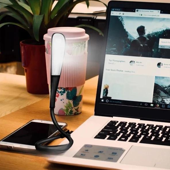 USB Girişli 14 Ledli 3 Kademeli Dokunmatik Masa/Kitap Okuma Lambası Ledi Siyah (2818) - Resim 2