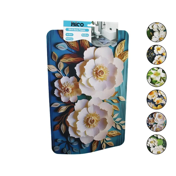 DİKDÖRTGEN - DESENLİ   38X85CM   SU EMİCİ - SİHİRLİ  BANYO PASPASI  ELASTİK (2818) ürün görseli