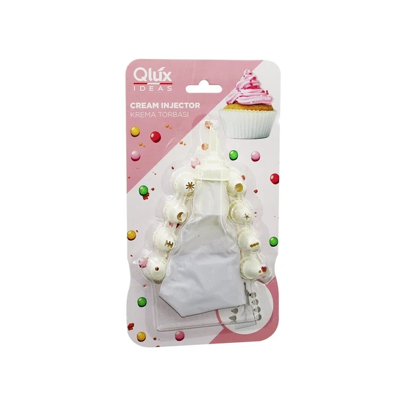 QLUX L-00172 AVANTAGE  10PCS   KREMA TORBASI - SÜSLEME BAŞLIK  SETİ   1-BEYAZ TORBA - 9-KREM BEYAZI PLASTİK BAŞLIK (2818) ürün görseli 1