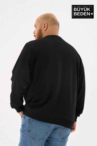 Erkek Büyük Beden Bisiklet Yaka İnce Sweatshirt – Regular Fit %64 Pamuklu SPR26BSW956 - 5