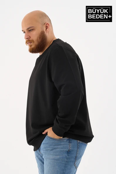 Erkek Büyük Beden Bisiklet Yaka İnce Sweatshirt – Regular Fit %64 Pamuklu SPR26BSW956 - 4