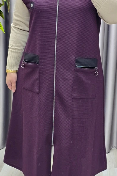 Kadın Tesettür Giyim Büyük Beden Ottoman Yelek - Resim 3