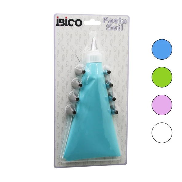 11PCS PASTA SETİ - RENKLİ   1-KREMA TORBASI - 9-METAL SIKMA UÇLARI - 1-UÇ TUTUCU ADAPTÖR (2818) ürün görseli 1
