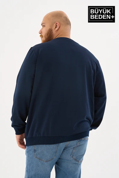 Erkek Büyük Beden Bisiklet Yaka İnce Sweatshirt – Regular Fit %64 Pamuklu SPR26BSW956 - 11