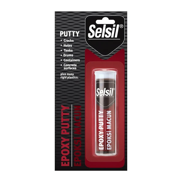SELSİL EPOXY PUTTY - EPOKSİ MACUN ISIYA DAYANIKLI YAPIŞTIRCI 57GR AHŞAP - METAL - CAM - SERAMİK (2818) ürün görseli 1