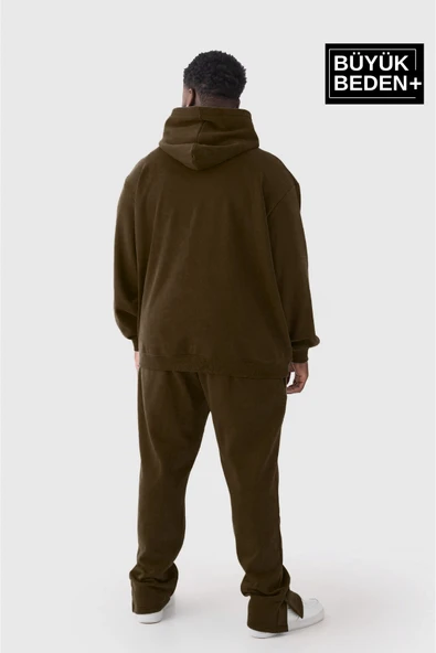 Erkek Büyük Beden İnce Kapşonlu Swatshırt SPR26BSW957 - 9