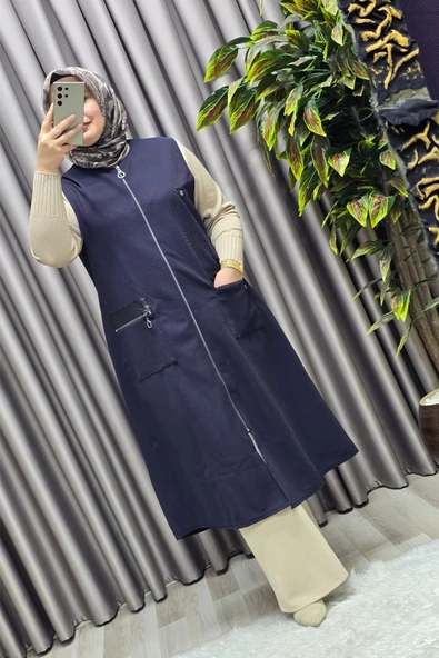 Kadın Tesettür Giyim Büyük Beden Ottoman Yelek - Resim 6