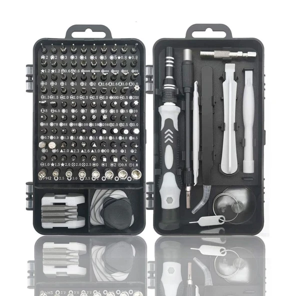 Hassas Tornavida Seti Bilgisayar Pc Telefon Onarım Aracı Seti Manyetik 115 in 1 Tornavida Seti (2818) - Resim 2
