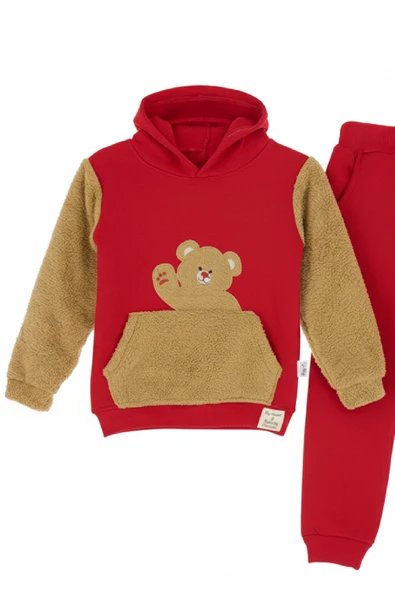 Erkek Çocuk Welsoft Kumaş 2'li Takım (Kapüşonlu Sweat+Polar Alt) 12377 - Resim 5