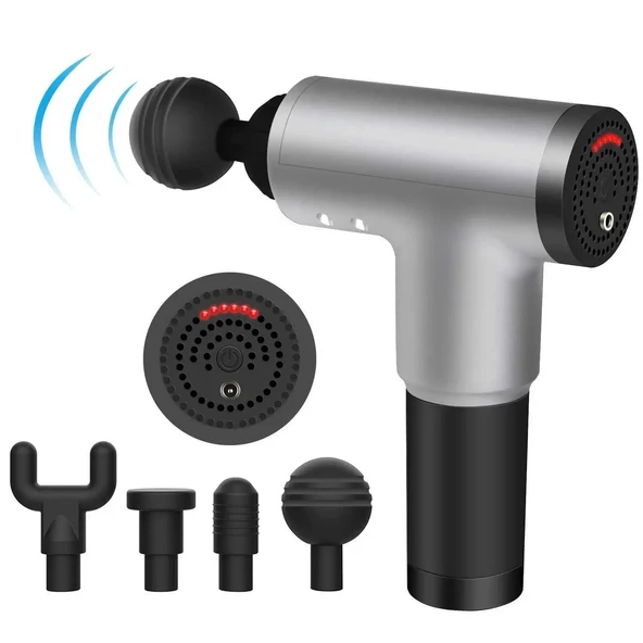 Fascial Gun RH-320 6 Kademe Hız Ayarlı, 4 Parça Başlıklı, Usb Şarjlı, Masaj Tabanca Aleti (2818) - Resim 3