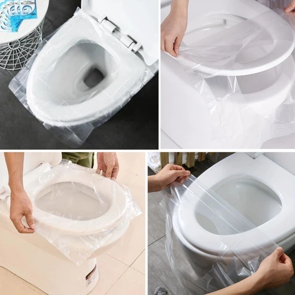 50 Adet Kullan At Pratik Kullanımlı Hijyenik Klozet Kapağı Poşeti (2818) - Resim 4