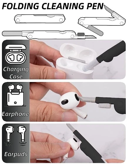 Çok Fonksiyonlu 7 Parça Airpods Klavye Ekran Kulaklık Temizleme Kiti (2818) - Resim 4