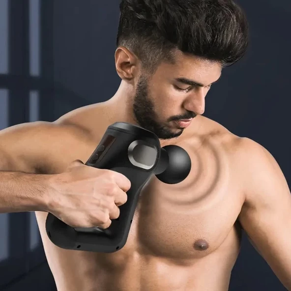 Gri LCD Sporcu Egzersiz Masaj Aleti 8 Başlıklı KH-750 (2818) - Resim 3