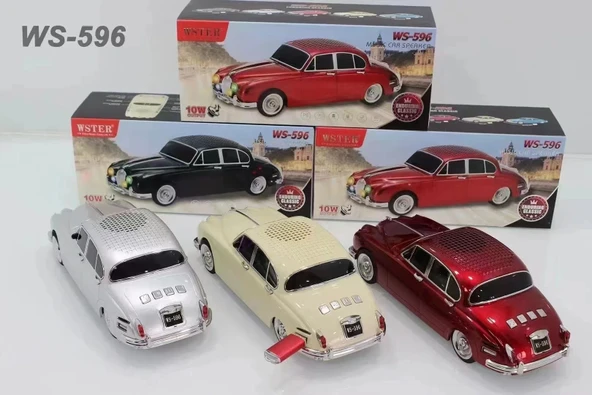 WS-596 Araba Görünümlü Kablosuz Bluetooth Hoparlör Siyah (2818) - Resim 2