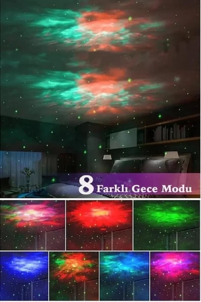 Astronot, Galaksi, Projektör, Uzaktan Kumandalı, Gece Lambası BWR-47 (2818) - Resim 3